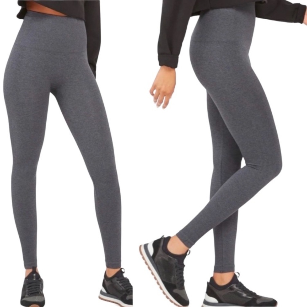 Spanx | Look At Me Now | Seamless Leggings | M | Gray | New Like Condition.